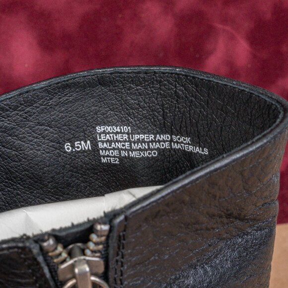 Sofft Wmn Sharnell Low Distress Black Leather Waterproof Back Lace-up Boots 6.5 - Picture 7 of 8